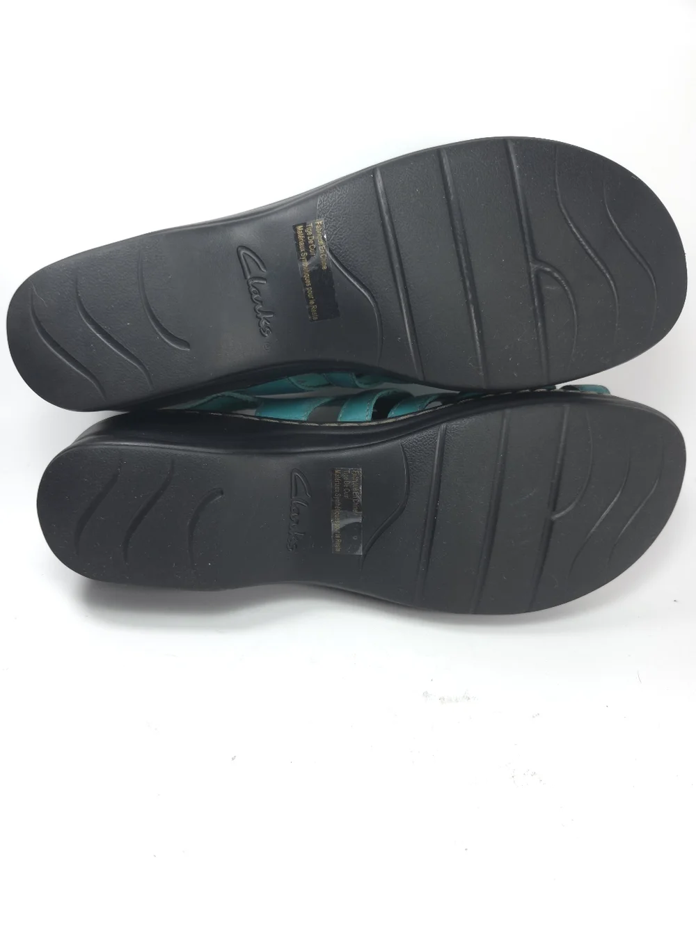 Clarks Lexi Marigold Teal Leather Strappy Wedge Sandals W 11 - Picture 12 of 14